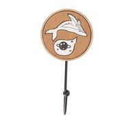Animal Wall Hooks | No Drill Strong Adhesion for Markless Hanging | Cartoon Wood Hooks for Bedroom/Kitchen/Bathroom | Rustic Decor with Acorn Design (Whale)