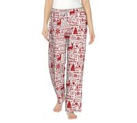 Animal Wilderness Bear Deer - Pantalones de pijama para mujer, pantalones de descanso tumbados en el sofá en un fin de semana perezoso, blanco, S