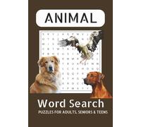 Animal Word Search Puzzle Book: Fun and Easy Brain Games Featuring Animals, Pets, and Wildlife for Kids and Adults