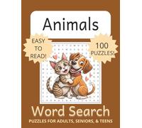Animal Word Search Puzzle Book: Word Searches with Easy to Read Print about Animals, Wild Animals, Exotic Animals and More | 8.5x11, 200 pages | 100 ... Gifts for Vacations, Holidays, and Free Times