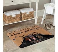 Animales 3D, no Hace Falta Llamar, Sabemos Que estás aquí, Doberman, Felpudo, Alfombra, Alfombra para Entrada a la Cocina, Alfombrillas para los pies-50x80cm.