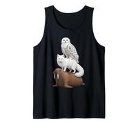 Animales Árticos Apilados Morsa Zorro y Búho Nival Camiseta sin Mangas