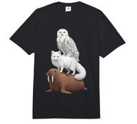 Animales Árticos Apilados Morsa Zorro y Búho Nival Comfort Colors Adult Heavyweight T-Shirt