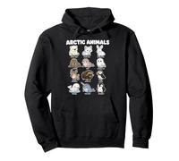 Animales Árticos Oso Polar Zorro Foca Lindo Gráfico del Sudadera con Capucha