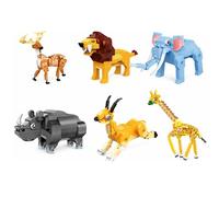 Animales Blocks - Set de construcción de Animales para niños de 6 años o más, 97-113 Piezas, Animales Salvajes para armar (león, Jirafa, Elefante, etc.), Modelos Surtidos