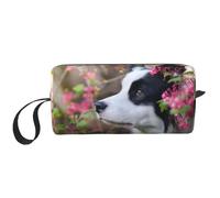 Animales Border Collie Lindo Perro Pet, Bolsa de Maquillaje Bolsa de cosméticos Bolsa de artículos de tocador de Viaje portátil Bolsa de Maquillaje