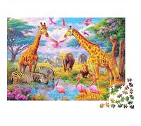 Animales de África Puzzle de 1000 Piezas Juego de Puzzle 1000 Piezas Papel para Adultos Sabana Relajante Hogar Regalo 70x50cm/1000pcs