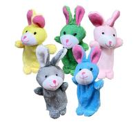 Animales de dedo Juego de 5 títeres de conejo de peluche de colores | 5 Títeres De Dedo Conejo De Peluche Marionetas Dulces, Cuentos, Educación Temprana, para la hora del cuento en el aula