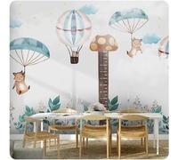 Animales De Dibujos Animados Dibujados A Mano Globo Aerostático Plantas 3D Papel Pintado Pared Fácil Instalación Oficina Sala Estar Sofá Dormitorio TV Fondos Decoración-300cm×210cm