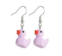 -Animales de dibujos animados lindo pato pendientes para mujeres joyas regalos felicidad pendientes, talla única, Resina, Sin piedra preciosa