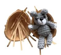 Animales De Ganchillo - Adornos Tejidos A Mano En La Cáscara De Nuez | Miini Gancho Bunny and Bear con Accesorio De Corazón De Amor De Punto | Adorable De Tejer, Decoración Interior De Fig