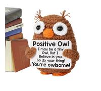 Animales de ganchillo positivos hechos a mano, suave y cómodo, diseño inspirador, peluche motivacional, decoración de juguete de apoyo emocional, regalo de coche de oficina en casa, útil