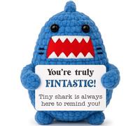 Animales de ganchillo positivos, regalo de tiburón, Navidad, amigo invisible, regalos para mujeres, hombres, colegas, tiburón emocional, apoyo de peluche, apreciación, pensando en ti, elefante blanco