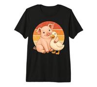 Animales de Granja de Cerdo y Pato Mejores Amigos Camiseta Premium