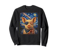 Animales de Granja de Cerdos con Gafas de Bandera de EE. UU Sudadera