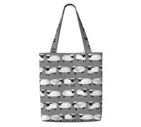 Animales de granja de género neutro gris para niños de ovejas,Bolsas de supermercado reutilizables, bolsas de compras, bolsas de lona de gran capacidad, bolso de hombro