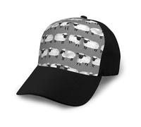 Animales de Granja de género Neutro Gris para niños de ovejas,Gorra de béisbol clásica Ajustable, Gorra de papá, Gorra de Camionero Unisex.