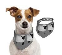 Animales de Granja de género Neutro Gris para niños de ovejas,Pañuelo con Babero para Mascotas, pañuelo para Perros y Gatos, Babero de Toalla, Bufanda Ajustable para Mascotas,L