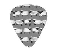 Animales de granja de género neutro gris para niños ovejas,12 púas de guitarra, 3 grosores diferentes para guitarra acústica, bajo y ukelele