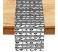 Animales de Granja de género Neutro Gris para niños ovejas,Camino de Mesa de Lino sintético para el hogar, Fiestas, comedores, 33 x 183 cm