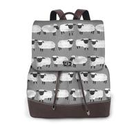 Animales de granja de género neutro gris para niños ovejas,Mochila para mujer, impermeable, ligera, de piel sintética, moderna, para viajes.