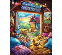 Animales de Granja en el Granero Acogedor Puzzle 1000 Piezas Cartón Blanco Premium para Expertos Cuento de Hadas Animal mágico Tiempo Ocio En Casa Relajación Mental para Enmarcar 100