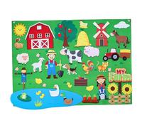 Animales de Granja Tablero de Historias de Fieltro de 41x30 Pulgadas Aprendizaje Temprano Tablero de Fieltro Interactivo para Colgar en la Pared para niños pequeños Juegos de rol navideños en Famil