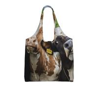 Animales de granja, vacas, ganado,Bolsas de mano reutilizables, bolsas de supermercado, bolso de hombro de lona de gran capacidad