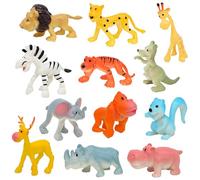 Animales de Juguete, 12 Piezas Animales Granja Selva Juguete, Animales de Selva, Animales salvajes juguete, Animales plastico, Juguete Educativo para Niños y Niñas, Educativas Regalo (Animal)