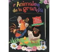 Animales De La Granja. Dibujos Para Raspar Y Colorear