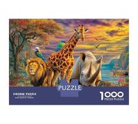 Animales de la Sabana Africana Puzzle 1000 Piezas para La Familia-Rompecabezas Difícil, Apto para Adultos Y Adolescentes A Partir De 14 Años 38x26cm/1000pcs