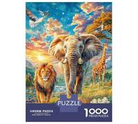 Animales de la Sabana Africana Puzzle 1000 Piezas para La Familia-Rompecabezas Difícil, Apto para Adultos Y Adolescentes A Partir De 14 Años 52x38cm/1000pcs