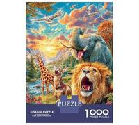 Animales de la Sabana Africana Puzzle 1000 Piezas para La Familia-Rompecabezas Difícil, Apto para Adultos Y Adolescentes A Partir De 14 Años 38x26cm/1000pcs
