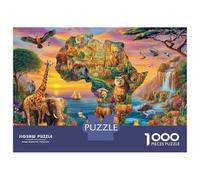 Animales de la Sabana Africana Puzzle 1000 Piezas para La Familia-Rompecabezas Difícil, Apto para Adultos Y Adolescentes A Partir De 14 Años 52x38cm/1000pcs