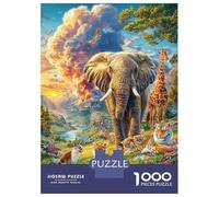 Animales de la Sabana Africana Puzzle 1000 Piezas para La Familia-Rompecabezas Difícil, Apto para Adultos Y Adolescentes A Partir De 14 Años 52x38cm/1000pcs