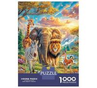 Animales de la Sabana Africana Puzzle 1000 Piezas para La Familia-Rompecabezas Difícil, Apto para Adultos Y Adolescentes A Partir De 14 Años 52x38cm/1000pcs