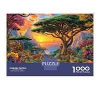 Animales de la Sabana Africana Puzzle 1000 Piezas para La Familia-Rompecabezas Difícil, Apto para Adultos Y Adolescentes A Partir De 14 Años 38x26cm/1000pcs