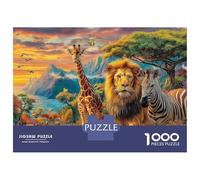 Animales de la Sabana Africana Puzzle 1000 Piezas para La Familia-Rompecabezas Difícil, Apto para Adultos Y Adolescentes A Partir De 14 Años 38x26cm/1000pcs