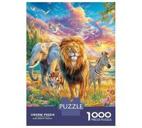 Animales de la Sabana Africana Puzzle 1000 Piezas para La Familia-Rompecabezas Difícil, Apto para Adultos Y Adolescentes A Partir De 14 Años 38x26cm/1000pcs