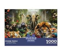 Animales de la Selva Puzzle de 1000 Piezas Juego de Puzzle 1000 Piezas Papel para Adultos Relajación Hogar 38x26cm/1000pcs