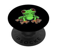Animales de la Selva Tropical - Rana Verde PopSockets PopGrip Adhesivo
