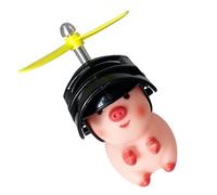 Animales de manillar,Decoraciones de manillar de motocicleta,Manillar Preciosas Figuras de Animales con Cascos de Hélice - Decoración del Estatuilla de cerdo Manillar de dibujos animados para