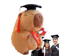 Animales de peluche de Capybara, Animal relleno de graduación,Lindo 2025 Capybara Graduation Lage | Hat de doctorado de muñecas abrazados para el animal para la escuela secundaria universitaria acceso