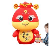 Animales de peluche de serpiente chino, dios de la riqueza encanto de la serpiente, encanto del año de recuerdo de la serpiente, colgante de mochila de 5,9 pulgadas para niños y niñas