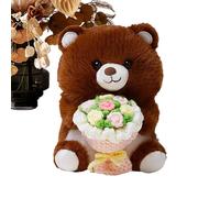 Animales De Peluche ,Muñeca Con Ramo De Flores - Animal De Peluche Con Flores,Juguete De Felpa Suave Y Abrazable Regalo Afectivo Para Novia Esposa Niña En Cumpleaños Boda Navidad Y Día Del Amor