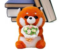 Animales De Peluche Muñeco Suave Sosteniendo Ramo de Flores