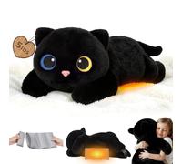 Animales de Peluche Ponderados con Almohadilla Calefactable para Microondas - Gato Negro 5lb o 2,13lb Ajustable, Calefactable y Enfriable, Cojín Extraíble, Regalo para Niños y Adultos (23 Pulgadas)