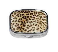 Animales de piel de leopardo, Pastillero cuadrado para bolsillo o monedero, pequeño contenedor de pastillas, organizador de pastillas de viaje