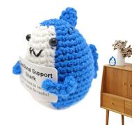 Animales de promoción de emociones - Juguete de tiburón de punto con tarjeta motivacional, muñeca de peluche suave hecha a mano | Acompañante alentador, cómodo para niños, juego educativo, abrazable