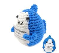 Animales De Tejido De Positivo: Peluche De Tiburones Emocionales, Juguete De | Inspirando Muñeca De Punto Hecha A Mano con Tarjeta, Regalo Decorativo para Sentirse Bien para Ventiladores
